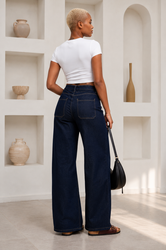 Moz Authentic™ – Calças Authentic Jeans larga índigo