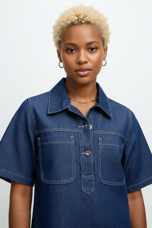 Moz Authentic™ - Vestido Túnica de Jeans