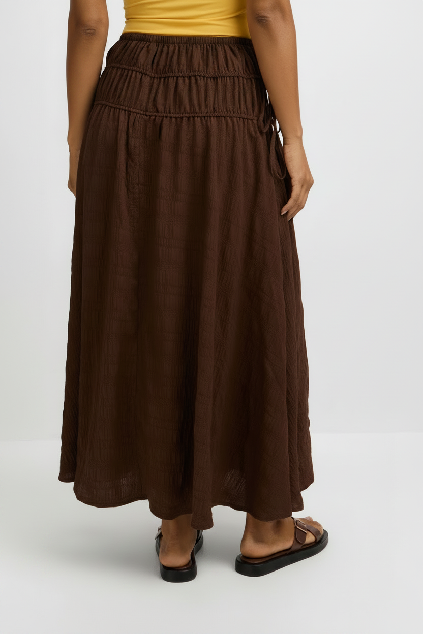 Moz Authentic™ – Saia Castanha Texturizada