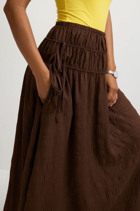 Moz Authentic™ – Saia Castanha Texturizada