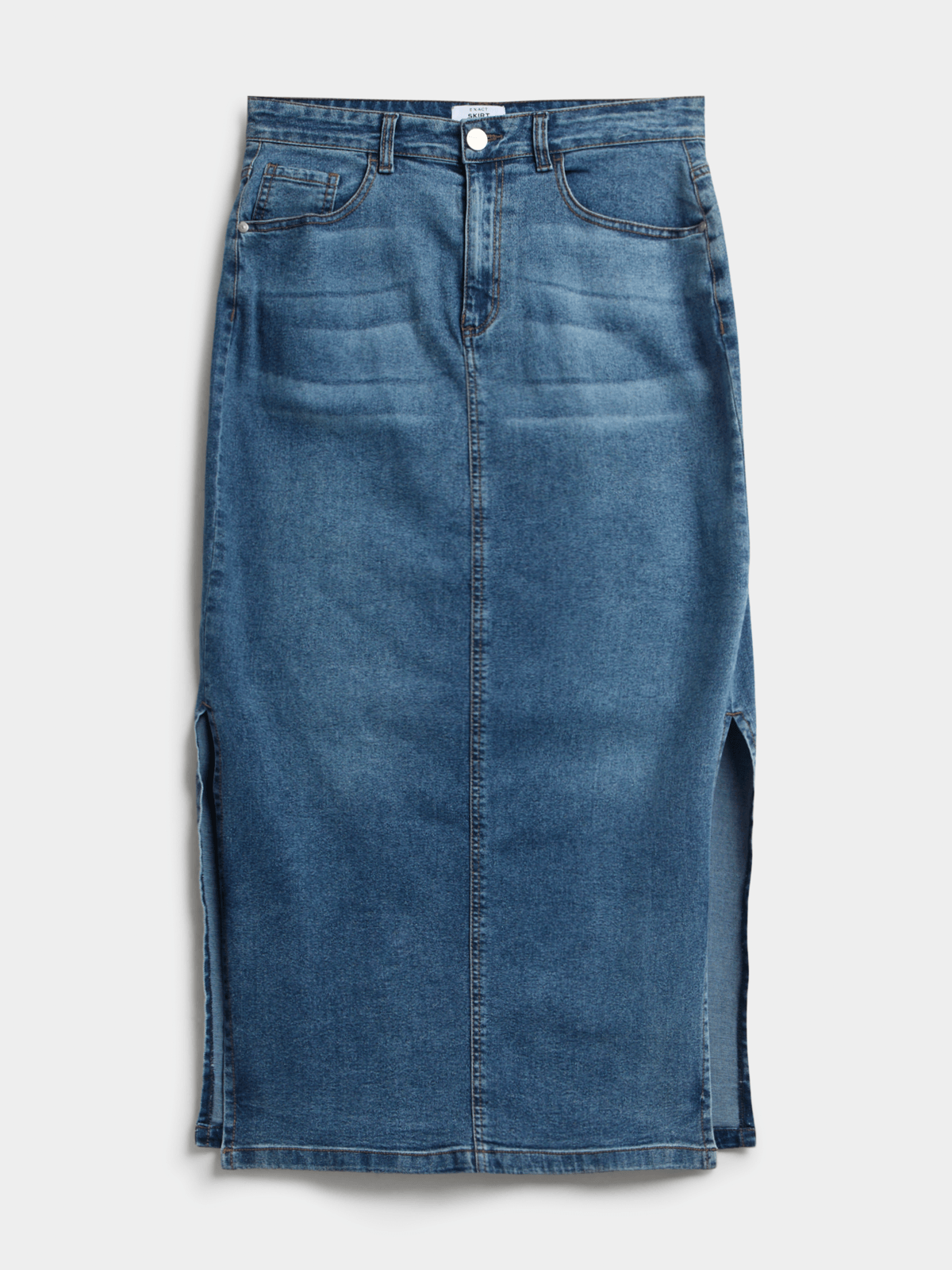 Moz Authentic™ – Saia Longa de Jeans (Mid Wash)