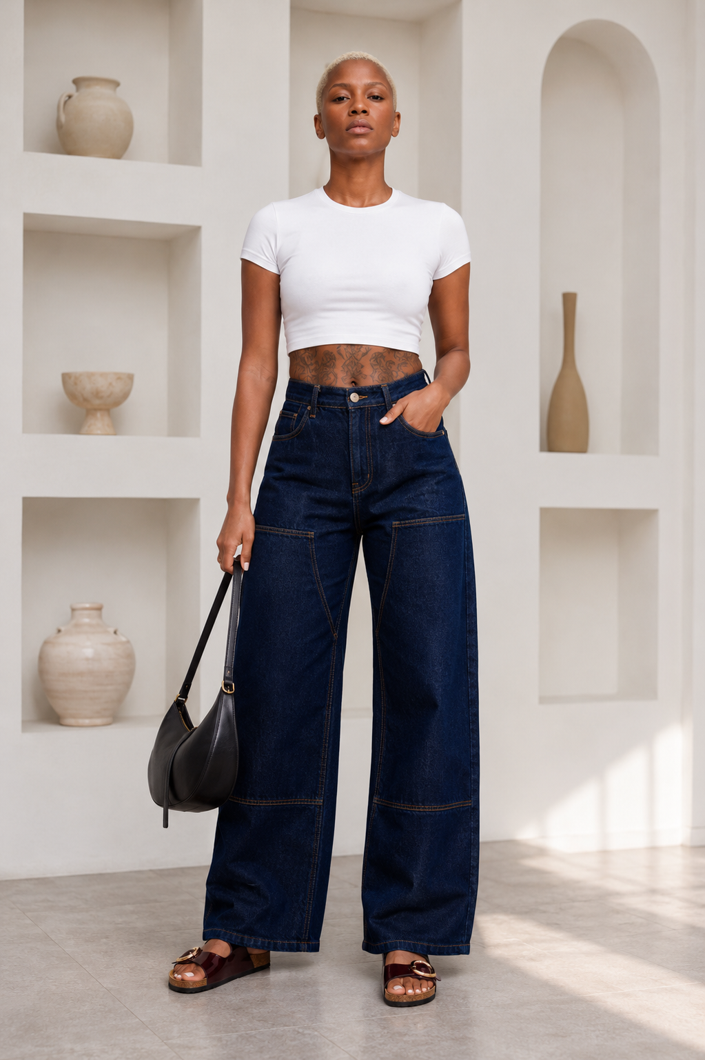 Moz Authentic™ – Calças Authentic Jeans larga índigo